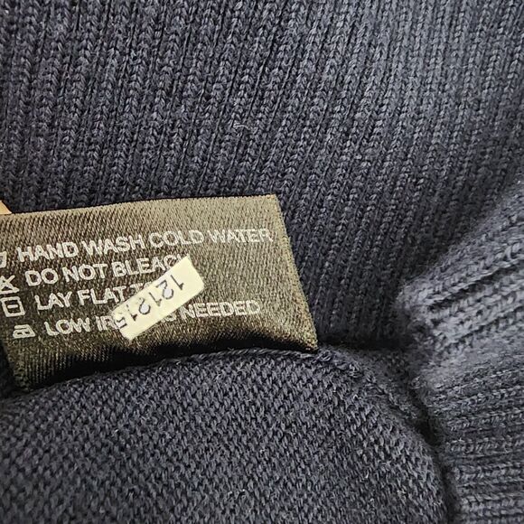 Allen Edmonds Sweater Mens Large Navy 100% Pima Cotton 1/4 Quarter Zip Pullover - Picture 8 of 8